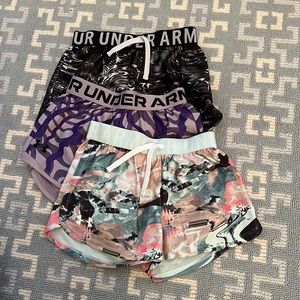 Girls UA shorts bundle! Gently used. Size YSM.